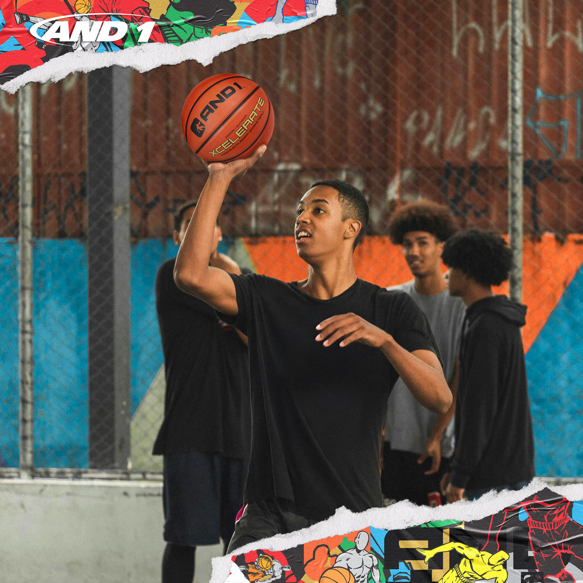 AND1 Xcelerate Rubber Basketball: Official Regulation Size 7 (29.5 inches)