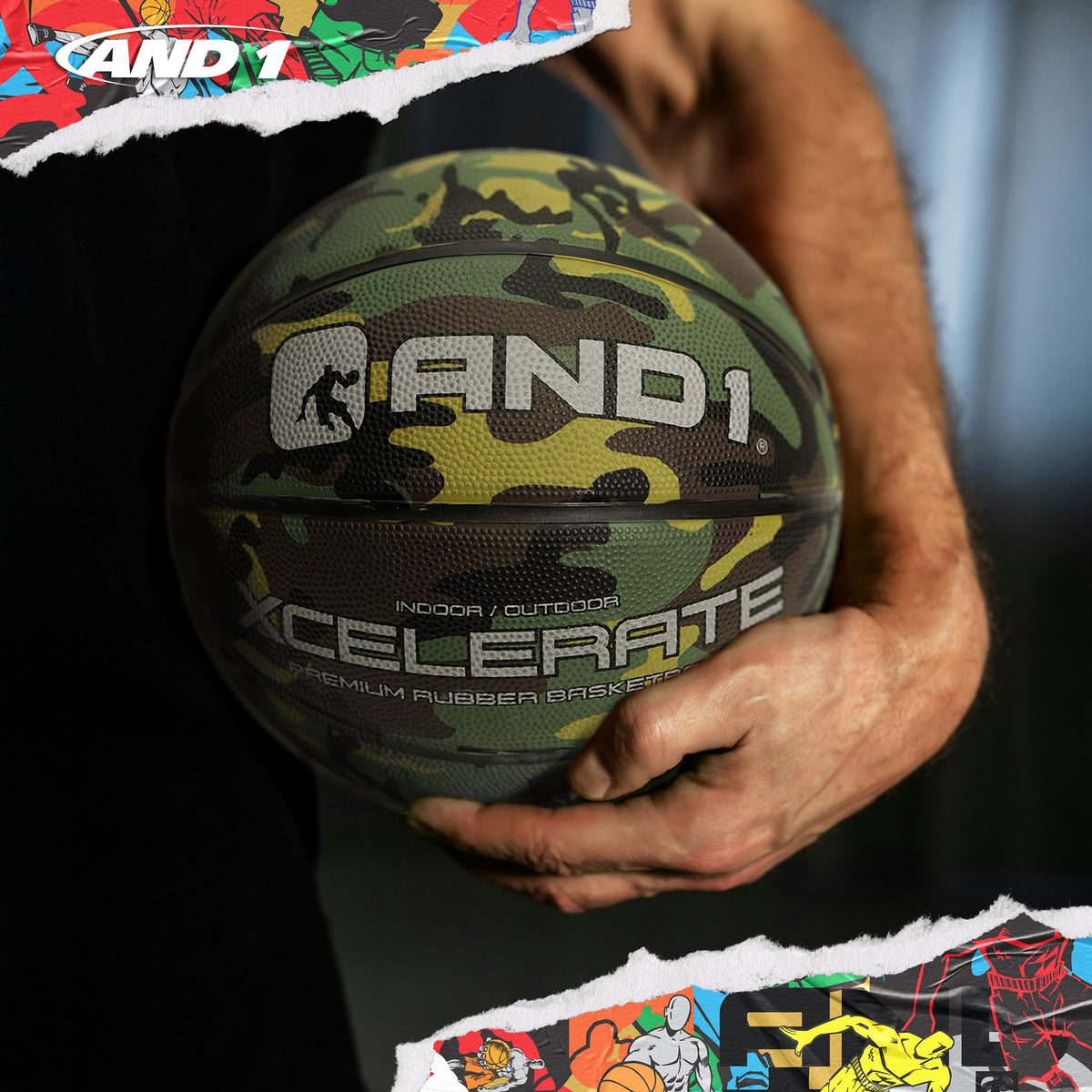 AND1 Xcelerate Rubber Basketball: Official Regulation Size 7 (29.5 inches)