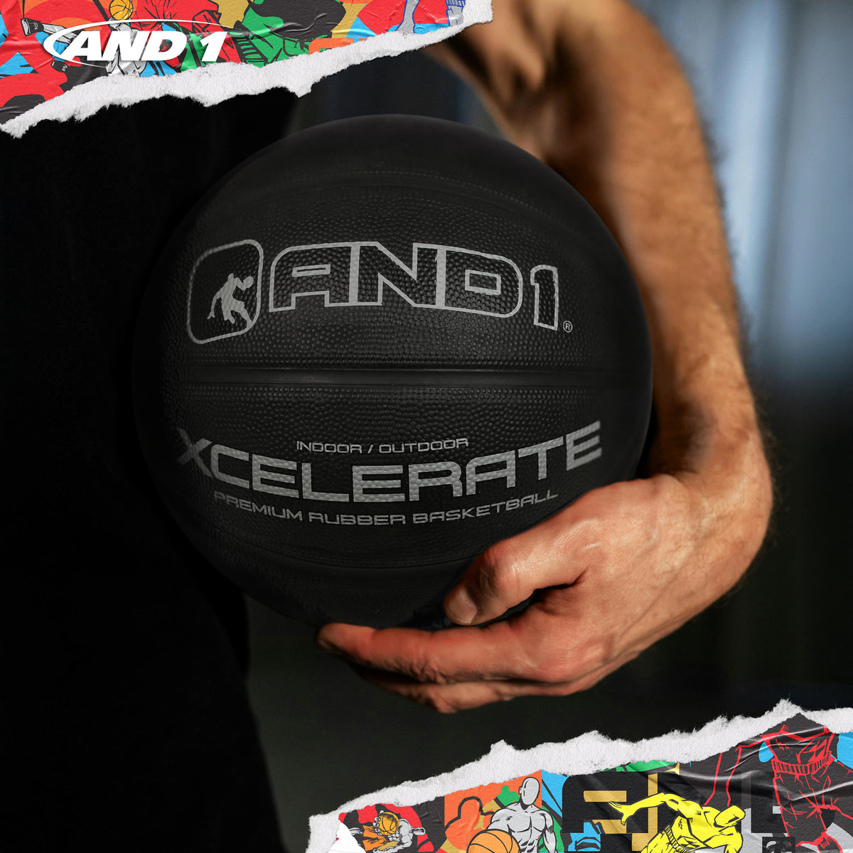 AND1 Xcelerate Rubber Basketball: Official Regulation Size 7 (29.5 inches)