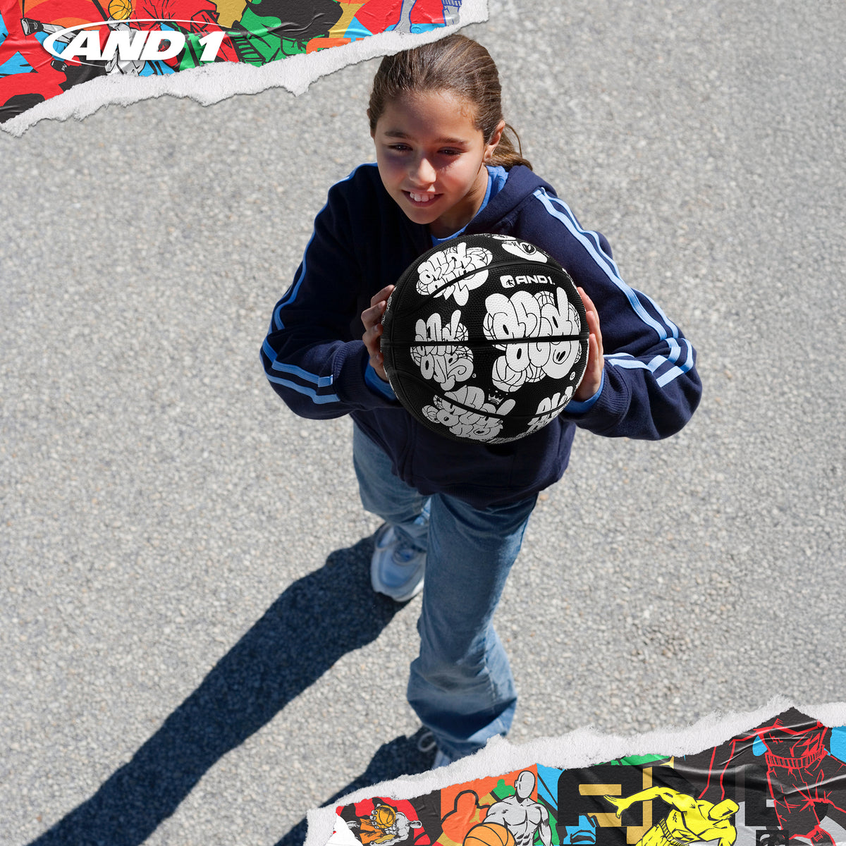 AND1 Toss Up Basketball: Official Regulation Size 5 (27.5 inches)